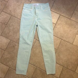 Frank & Eileen Sligo Skinny Jean, Raw Hem, Light Green